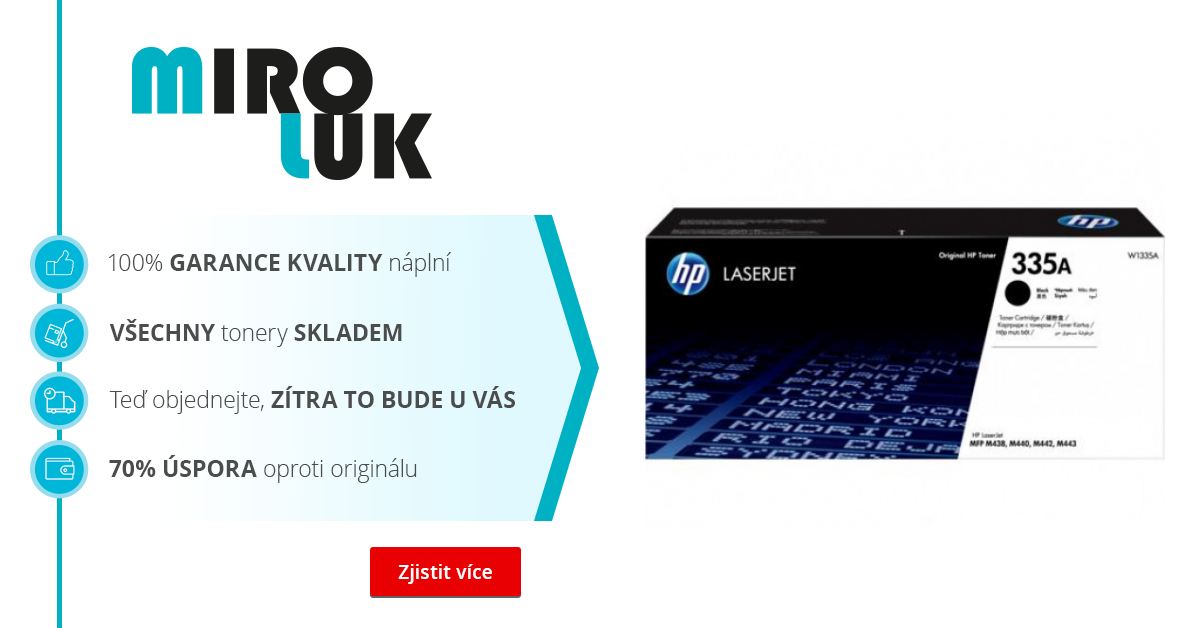 Originální toner HP 335A, HP W1335A (Černý) - toner skladem | Miroluk