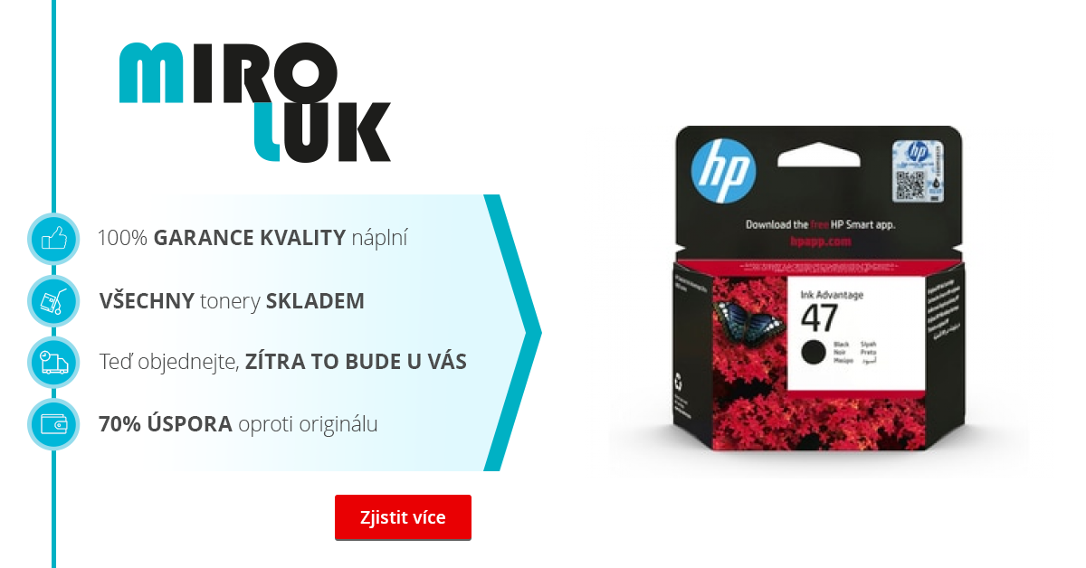 Originální cartridge HP č. 47 (6ZD21A) (Černá) - cartridge skladem ...