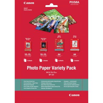 Fotopapr 10x15cm, A4 Canon Variety Pack, 20 list, leskl a matn, bl, inkoustov (VP-101)