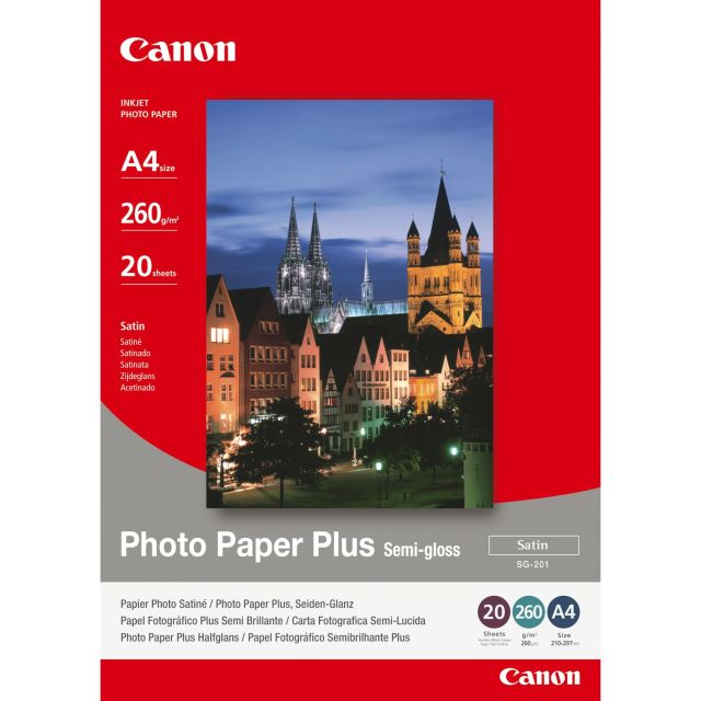 Fotopapír 24x30cm Canon Photo Paper Plus, 20 listů, 260 g/m², lesklý, bílý, inkoustový (SG-201)