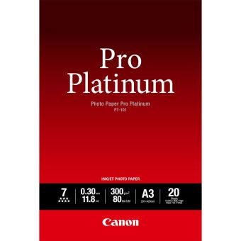 Fotopapr A3 Canon Pro Platinum, 20 list, 300 g/m², leskl, bl, inkoustov (PT-101)