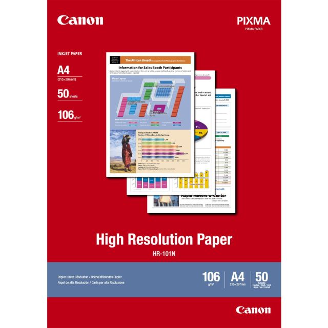 Fotopapír A4 Canon High Resolution, 50 listů, 106 g/m², bílý, inkoustový (HR-101N)