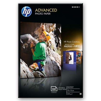 Fotopapír 10x15cm HP Advanced Glossy, 100 listů, 250 g/m2, lesklý (Q8692A)