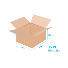 Kartonov krabice 3VVL - 150x150x100mm - vnitn 145x145x80mm