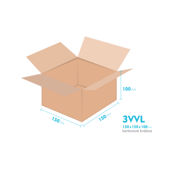 Kartonová krabice 3VVL - 150x150x100mm - vnitřní 145x145x80mm