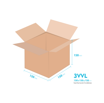 Kartonov krabice 3VVL - 150x150x150mm - vnitn 145x145x140mm