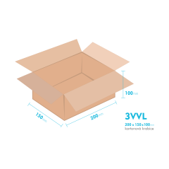 Kartonov krabice 3VVL - 200x150x100mm - vnitn 195x145x90mm