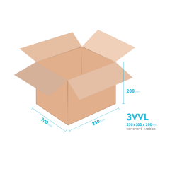 Kartonov krabice 3VVL - 250x200x200mm - vnitn 245x195x190mm