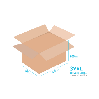 Kartonov krabice 3VVL - 300x200x200mm - vnitn 295x195x190mm
