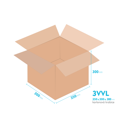 Kartonov krabice 3VVL - 350x300x300mm - vnitn 345x295x290mm