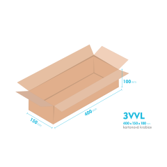 Kartonové krabice 3VVL - 400x150x100mm - vnitřní 395x145x90mm
