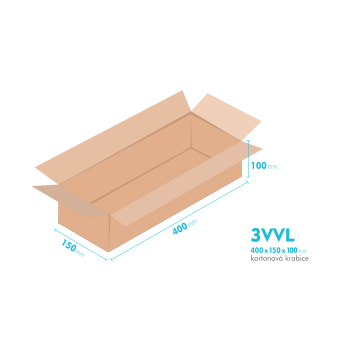 Kartonov krabice 3VVL - 400x150x100mm - vnitn 395x145x90mm