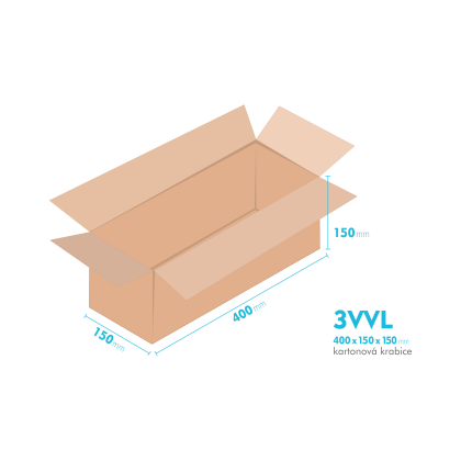 Kartonov krabice 3VVL - 400x150x150mm - vnitn 395x145x140mm