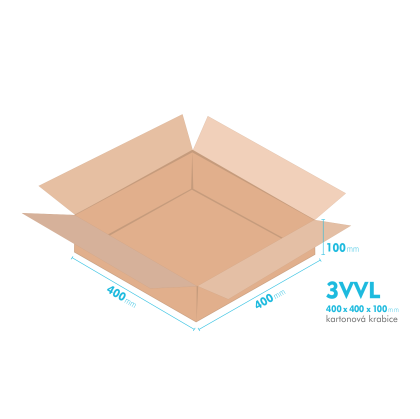 Kartonov krabice 3VVL - 400x400x100mm - vnitn 395x395x90mm