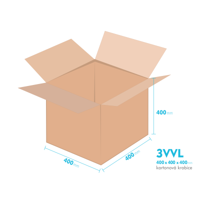 Kartonov krabice 3VVL - 400x400x400mm - vnitn 395x395x390mm