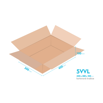 Kartonov krabice 5VVL - 400x300x100mm - vnitn 394x294x88mm