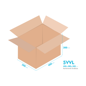 Kartonov krabice 5VVL - 400x300x300mm - vnitn 394x294x288mm