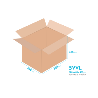 Kartonové krabice 5VVL - 500x400x400mm - vnitřní 494x394x388mm