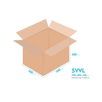 Kartonov krabice 5VVL - 500x400x400mm - vnitn 494x394x388mm