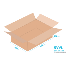 Kartonov krabice 5VVL - 600x400x200mm - vnitn 594x394x188mm