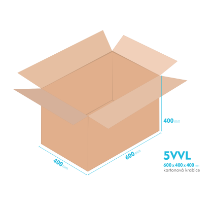 Kartonov krabice 5VVL - 600x400x400mm - vnitn 594x394x388mm