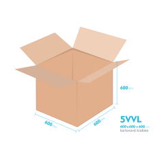 Kartonov krabice 5VVL - 600x600x600mm - vnitn 594x594x588mm