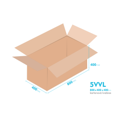 Kartonové krabice 5VVL - 800x400x400mm - vnitřní 794x394x388mm