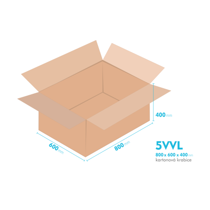 Kartonov krabice 5VVL - 800x600x400mm - vnitn 794x594x388mm