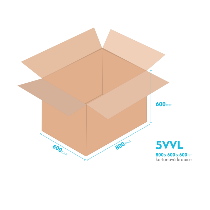 Kartonov krabice 5VVL - 800x600x600mm - vnitn 794x594x588mm