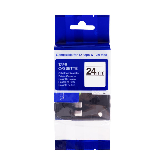 Kompatibilní páska s Brother TZE-FX151, 24mm, černý tisk na průsvitném podkladu, flexibilní