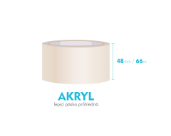 Lepící páska, průhledná - AKRYL - 48mm x 66m (36ks)