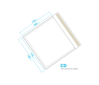 Bílá bublinková obálka CD vnitřní rozměr 175x165 mm
