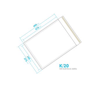 Bl bublinkov oblka K/20 vnitn rozmr 345x470 mm
