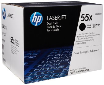 Originln toner HP 55X, HP CE255XD (ern) multipack