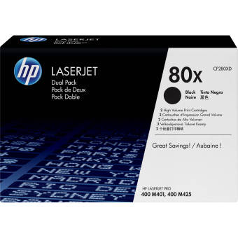 Originln toner HP 80X, HP CF280XD (ern) multipack