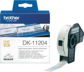 Originální etikety Brother DK-11204, papírové bílé, univ. štítek, 17 x 54mm, 400ks