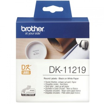 Originln etikety Brother DK-11219, paprov bl, kulat, prmr 12mm, 1200ks