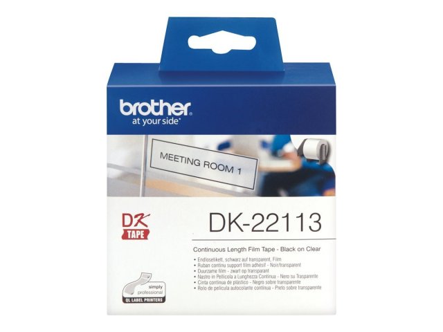 Originální etikety Brother DK-22113, průsvitná filmová role, 62mm x 15,24m