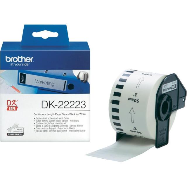 Originální etikety Brother DK-22223, papírová role 50mm x 30,48m