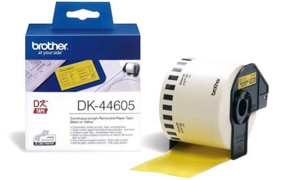 Originální etikety Brother DK-44605, žlutá papírová role s odstranitelným lepidlem, 62mm x 30,48m