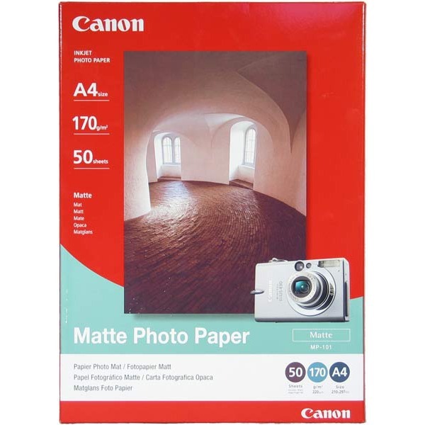 Fotopapír A4 Canon Matte, 50 listů, 170 g/m², matný, bílý, inkoustový (MP-101)