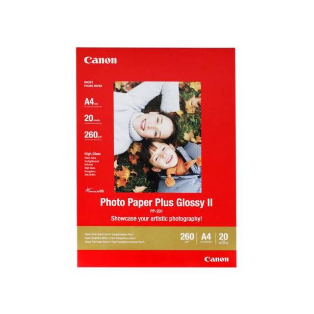 Fotopapír A4 Canon Plus Glossy, 20 listů, 260 g/m², lesklý, bílý, inkoustový (PP-201)