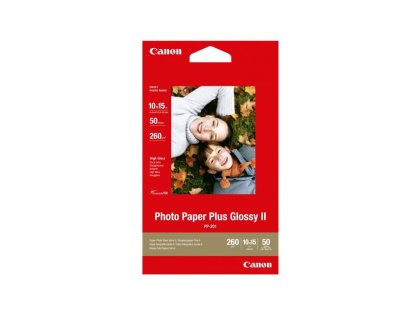 Fotopapr 10x15cm Canon Plus Glossy, 50 list, 260 g/m², leskl, bl, inkoustov (PP-201)