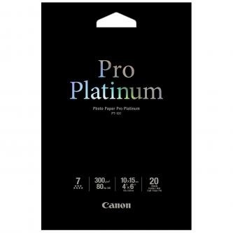 Fotopapír 10x15cm Canon Pro Platinum, 20 listů, 300 g/m2, lesklý, bílý, inkoustový (PT-101)