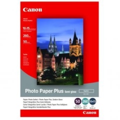 Fotopapír 10x15cm Canon Semi-Glossy, 50 ks, 270 g/m2, pololesklý, saténový, bílý, inkoustový (SG-201S)
