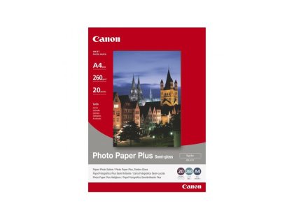 Fotopapír A4 Canon Semi-Glossy, 20 listů, 260 g/m2, pololesklý, saténový, bílý, inkoustový (SG-201 A4)