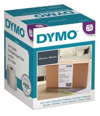 Originln etikety DYMO S0904980, extra velk ttky na balky, 10cm x 15cm, ern tisk na blm podkladu, 220ks