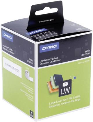 Originln etikety DYMO 99019 (S0722480), 190mm x 59mm, ern tisk na blm podkladu, 110ks