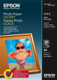 Fotopapír A4 Epson Glossy, 20 listů, 200 g/m², lesklý, bílý, inkoustový (C13S042538)