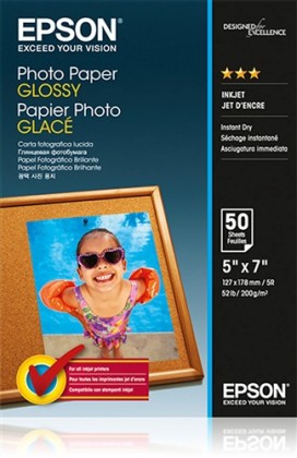 Fotopapr 13x18cm Epson Glossy, 50 list, 200 g/m², leskl, bl, inkoustov (C13S042545)